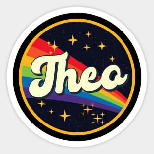 Theo // Rainbow In Space Vintage Style Sticker